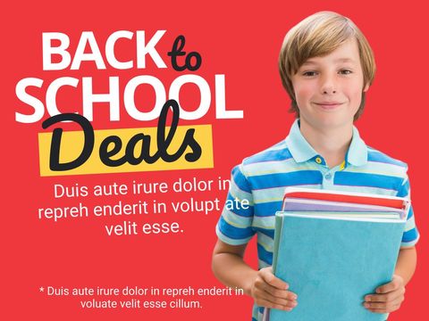 Back to school deals with smiling child holding books