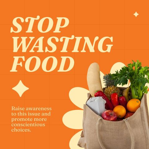 Stop Wasting Food Awareness Campaign Banner - Download Free Stock Templates Pikwizard.com