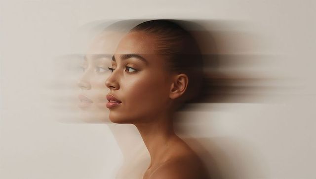 Ethereal portrait of woman with motion blur effect
