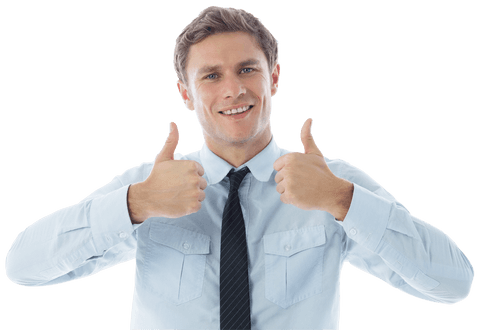 Happy Businessman Giving Thumbs Up on Transparent Background - Download Free Stock Videos Pikwizard.com