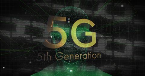 5G Technology Concept with Glowing Green Head and Digital Interface - Download Free Stock Images Pikwizard.com