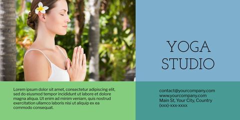 Yoga Studio Promotion with Relaxed Woman Practicing Yoga - Download Free Stock Templates Pikwizard.com