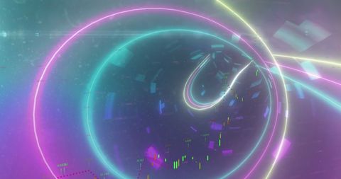 Neon Tunnel with Data Visualization in Futuristic Context - Download Free Stock Images Pikwizard.com
