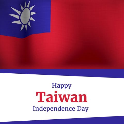 Taiwan Flag with Independence Day Text on Bold Design - Download Free Stock Templates Pikwizard.com