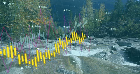 Data Analytics Over Nature Background Illustrating Technology in Environment