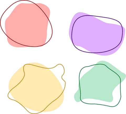 Abstract Pastel Blobs with Wavy Contrasting Outlines on Transparent Background - Download Free Stock Videos Pikwizard.com