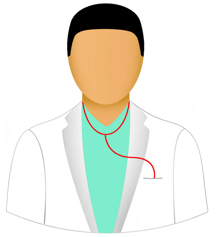 Transparent Illustration of Doctor Wearing White Coat