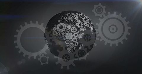 Futuristic Gear Globe in Digital Cyberspace - Download Free Stock Images Pikwizard.com