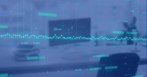 Digital Financial Data Overlaid on Modern Office Background - Download Free Stock Images Pikwizard.com