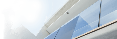 Low angle of modern building with transparent glass in southlight