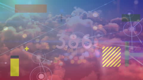 Digital Connectivity in Abstract Sky Over Cloudscape