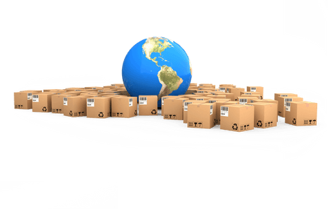 Transparent Globe with Cardboard Boxes for International Shipping Concept - Download Free Stock Videos Pikwizard.com