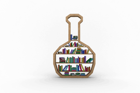 Transparent Bottle-Shaped Bookcase with Colorful Books - Download Free Stock Videos Pikwizard.com