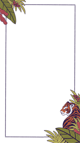 tiger and botanical halftone frame with copy space, transparent style - Download Free Stock Videos Pikwizard.com