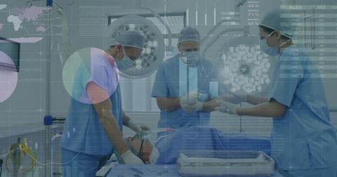 Surgeons in Operating Room Analyzing Financial Data - Download Free Stock Images Pikwizard.com