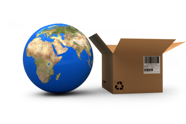 Transparent Globe and Open Brown Cardboard Box symbolize International Shipping - Download Free Stock Videos Pikwizard.com