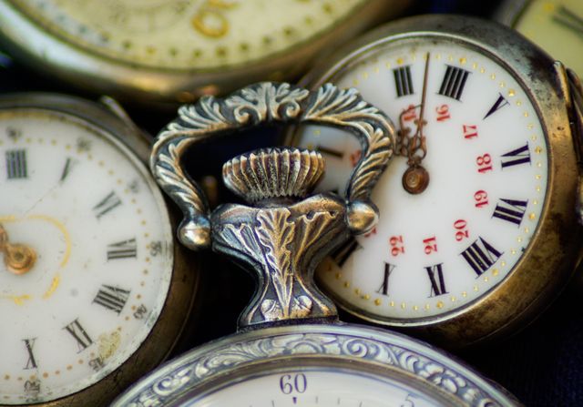 Close-Up Vintage Pocket Watches with Intricate Detail - Download Free Stock Photos Pikwizard.com