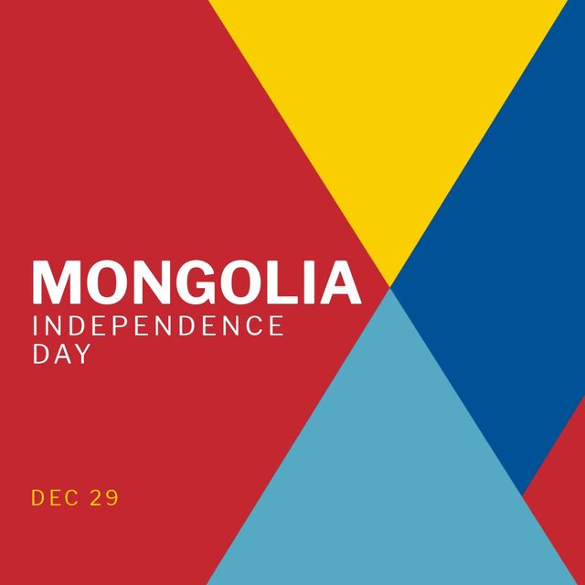 Mongolia Independence Day Celebration Graphic on Colorful Background - Download Free Stock Templates Pikwizard.com