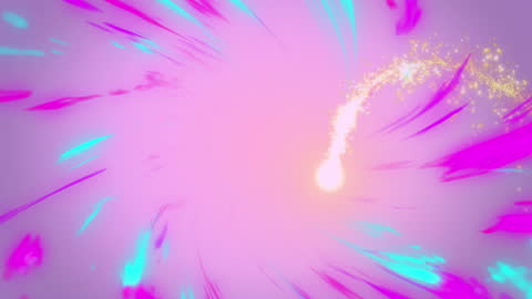 Abstract Vivid Animation with Glowing Light and Moving Shapes