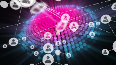 Digital Network Connections with Futuristic Abstract Design