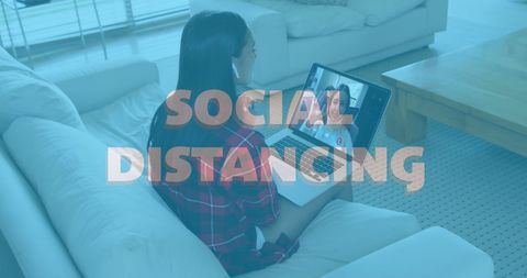 Woman on Video Call Practicing Social Distancing at Home