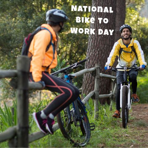 rider approaching friend national bike to work day concept - Download Free Stock Templates Pikwizard.com