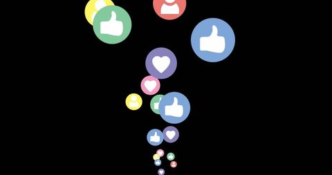 Vibrant social media reactions floating in digital space