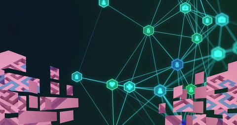 Digital network with secure connections and abstract design