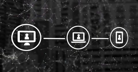 Digital Transformation Icons with Urban Background - Download Free Stock Images Pikwizard.com