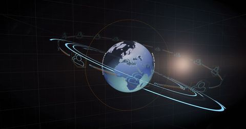 Digital Globe with QR Code and Geometric Pathways - Download Free Stock Images Pikwizard.com