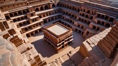 Ancient indian stepwell monument showcasing architectural craftsmanship