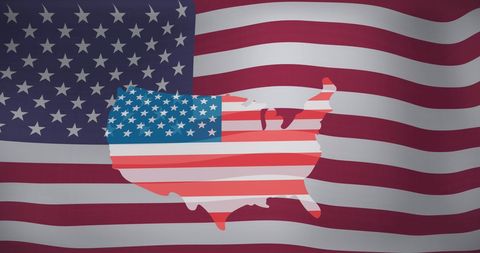 USA Map with American Flag on Patriotic Background - Download Free Stock Images Pikwizard.com