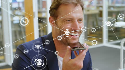 Businessman Engaging with Futuristic Technology Network