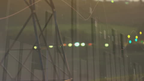 Financial Data Analytics Overlaying City Landscape