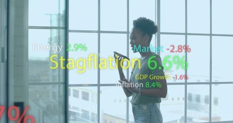 African american businesswoman analyzing financial projections