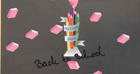 Back to School Sale with Stationery and Book Graphics - Download Free Stock Images Pikwizard.com