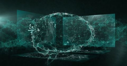 Futuristic Brain Hologram Displaying Complex Math - Download Free Stock Images Pikwizard.com