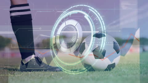 Digital Football Graphics with Futuristic Data Interface