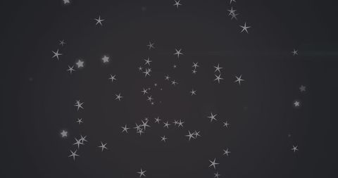 Falling grey stars in cosmic black background