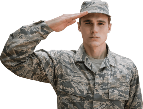 transparent image of man saluting in military uniform - Download Free Stock Videos Pikwizard.com
