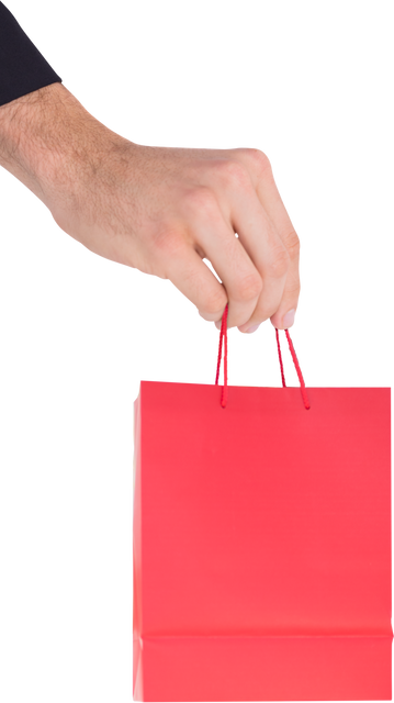 Close-Up Hand Holding Red Shopping Bag, Transparent Background, Isolated Vector - Download Free Stock Videos Pikwizard.com