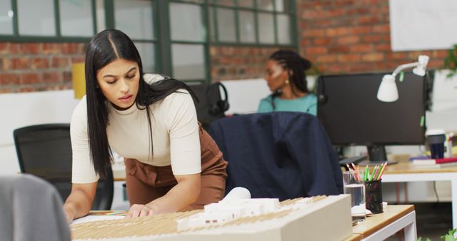 Architect Women Working at Modern Office Desk - Download Free Stock Images Pikwizard.com