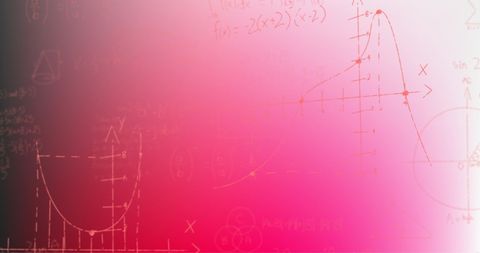 abstract math formulas and graphs pink background piece - Download Free Stock Images Pikwizard.com