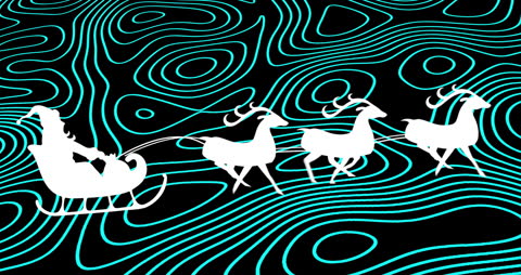 Santa Sleigh Animation with Abstract Patterns