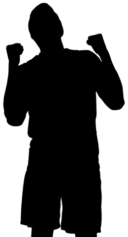 Transparent success celebration silhouette on clear background