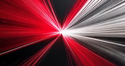 Dynamic Red and White Light Burst Creating Futuristic Energy Movement