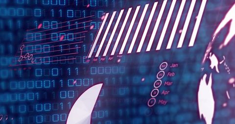 Abstract Digital Data Visualization with Binary Code and Graphics - Download Free Stock Images Pikwizard.com