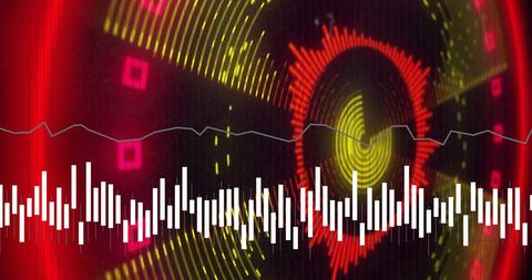 Dynamic Audio Visualization with Digital Waveforms in Red - Download Free Stock Images Pikwizard.com