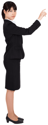 Asian Businesswoman in Formal Suit on Transparent Background