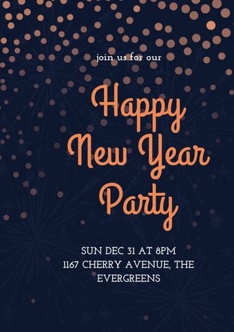 Celebratory New Year Party Invitation Card Design - Download Free Stock Templates Pikwizard.com